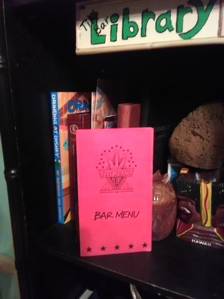 TheDisneyDrunk's tweet image. So excited, I may explode! 🎇 Just got the bar menu for the #FireworkFactory! 🎆 a lovely addition to my #TikiBar library 🎉 #PleasureIsland #WDW #DisneyWorld #theLostArchives