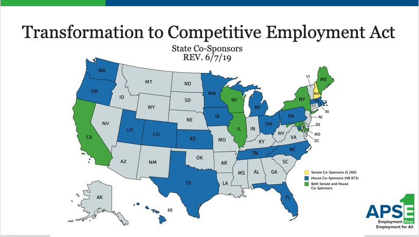 NationalAPSE's tweet photo. We're grateful for the increased Congressional support for the Transformation to Competitive Employment Act! Please keep up the outreach and advocacy!
#EmploymentFirst #Eliminate14c #RealworkRealPay https://t.co/v9SA2PapLj