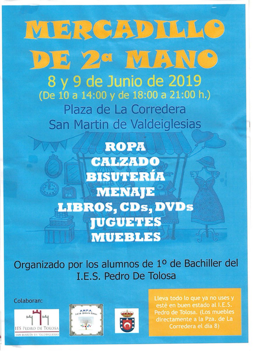Alumnos del IES Pedro de Tolosa organizan un mercadillo de segunda mano  en la Plaza de  la Corredera.