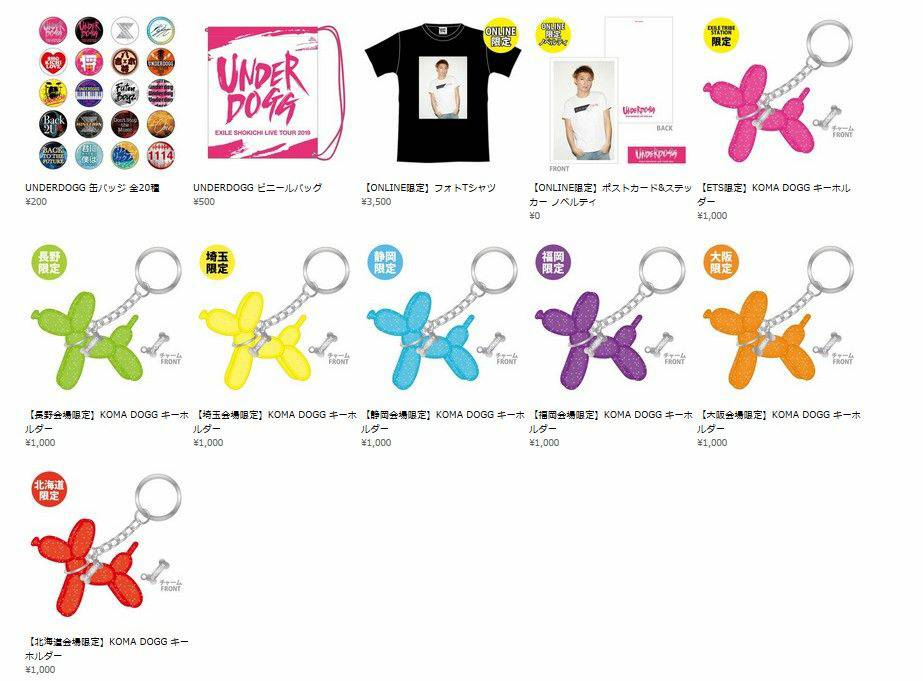 明日】6/8土 正午～販売 EXILE SHOKICHI LIVE TOUR 2019 “UNDERDOGG