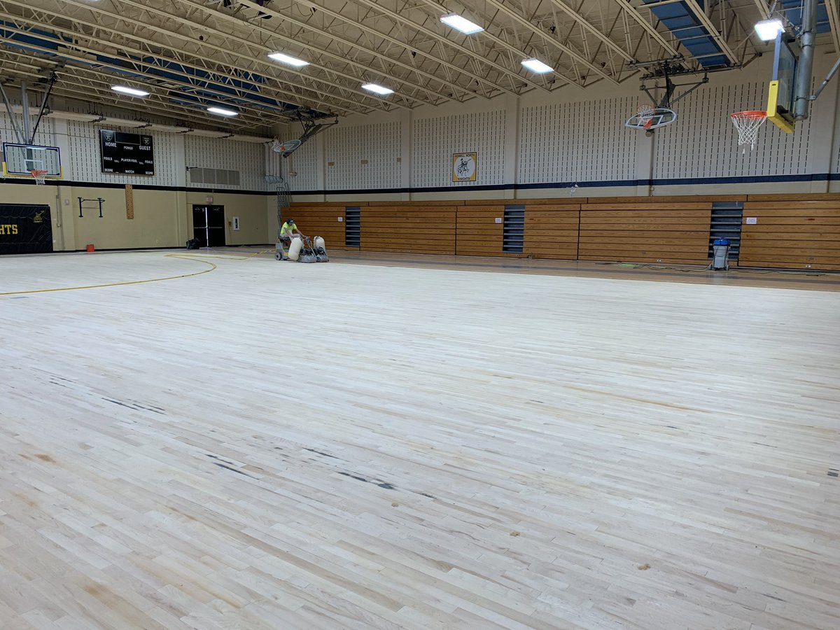 Complete sand and refinish in the small gym over the summer! Taking care of the home of the #FHNcommunity