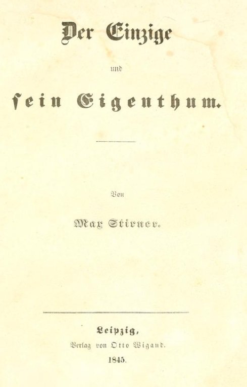 53b\\ Stirner belonged to the Young Hegelians. His most famous book Der Einzige und sein Eigentum (The Ego and Ist Own) was published in 1844. He is seen as a proponent/forerunner of moral nihilism, ethical egoism, and anarchism.