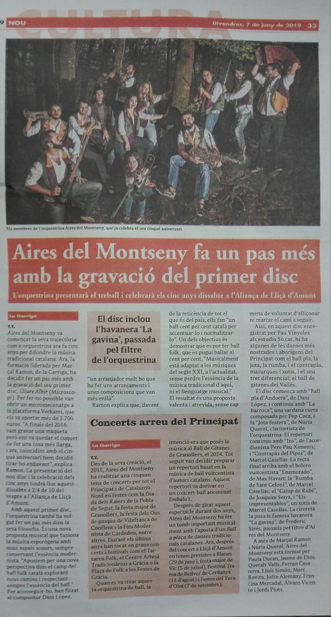 Avui sortim a <a href="/EL9NOU_VOr/">el9nou_vor</a> parlant del disc #LliureAlbir que presentem demà a les 21h a l'<a href="/ateneualianca/">Ateneu l'Aliança</a> de Lliçà d'Amunt!

<a href="/microscopi_/">Segell Microscopi</a> <a href="/cerclefolk/">Cercle Folk</a>