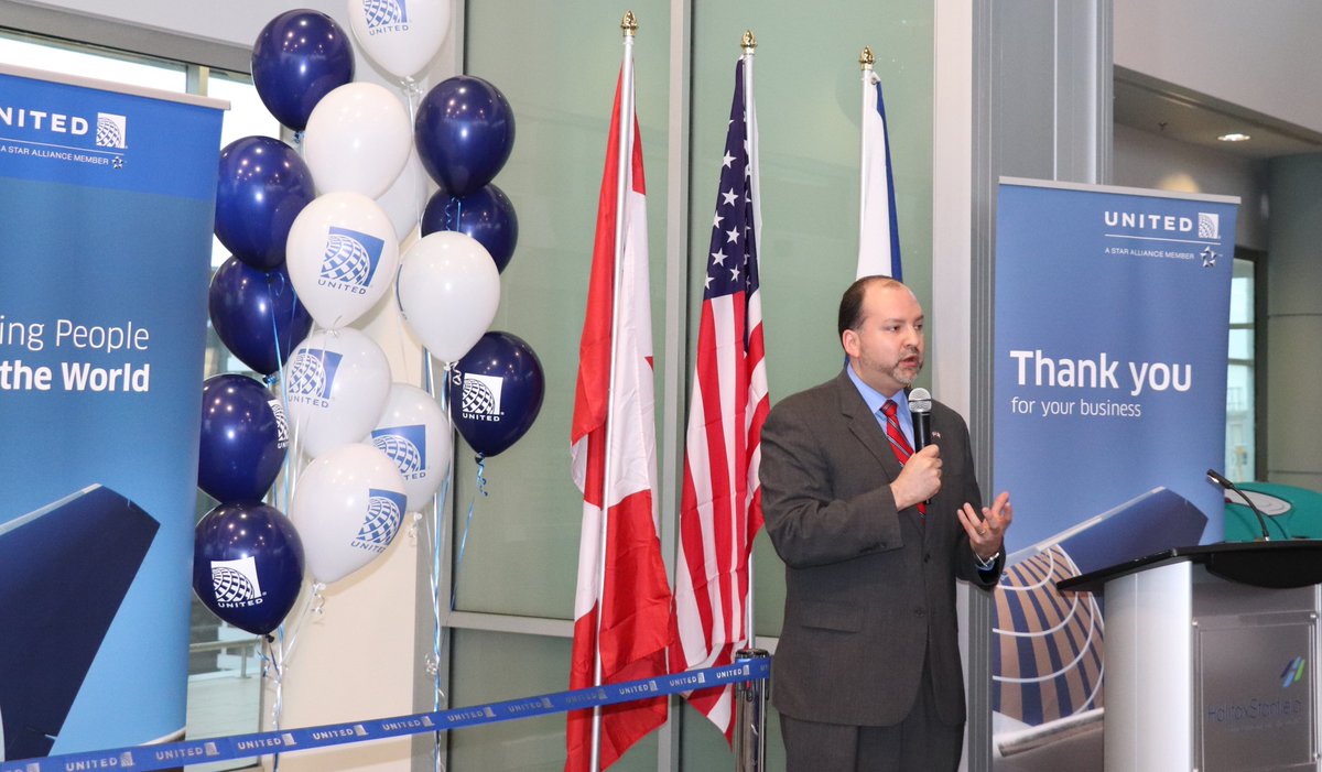 Consul General Skillin was happy to join @HIAACEO and @united today to celebrate the reintroduction of a direct flight from @HfxStanfield to @fly2ohare . Great to see more direct flights between Atlantic Canada and the United States bit.ly/2ZbxnD2 #Halifax #Chicago