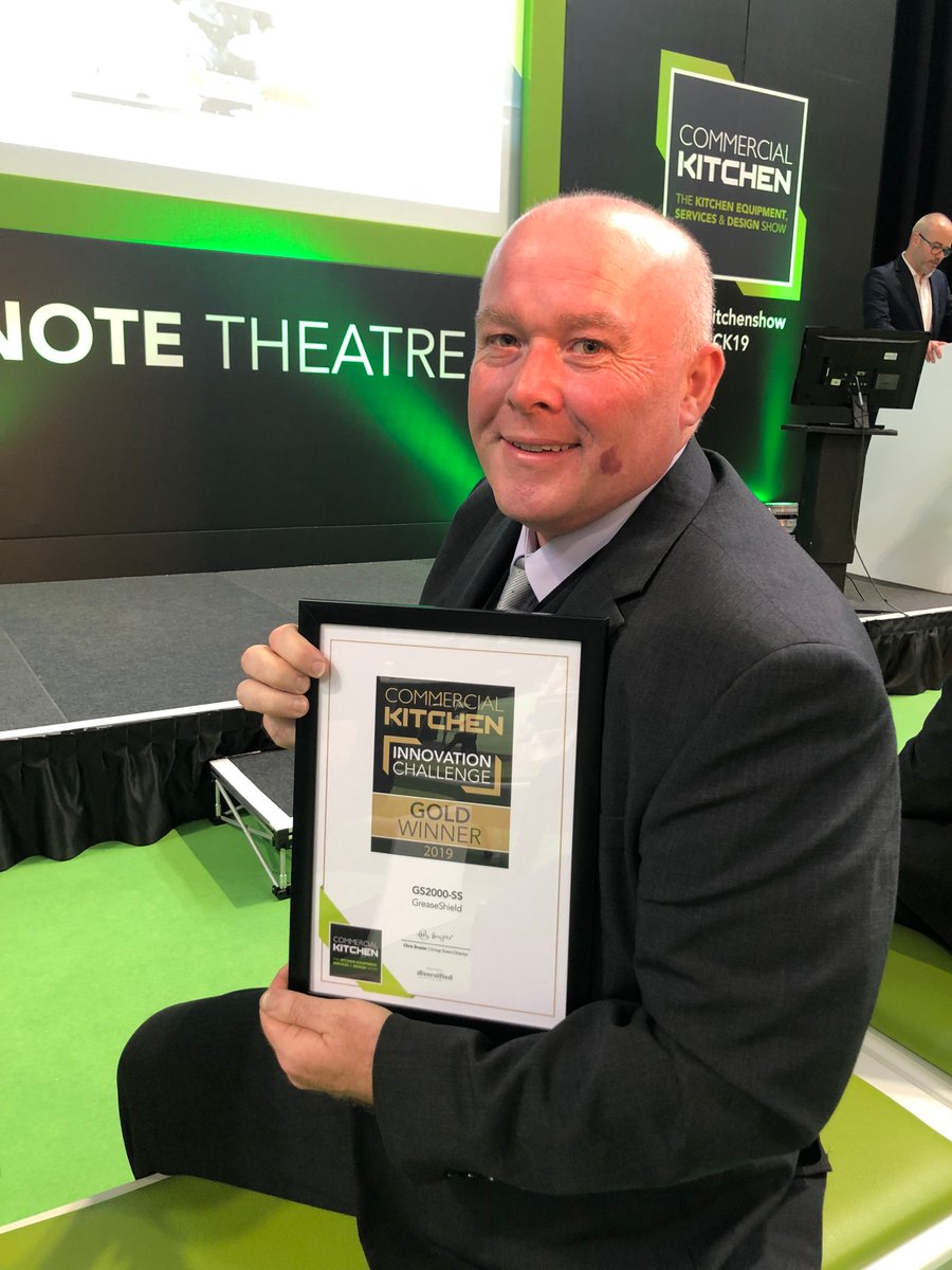 On Tuesday, the 4th June, visitors to the <a href="/comkitchenshow/">Commercial Kitchen - 27 & 28 Sept 23</a> at the #Birmingham #NEC were invited to vote on their favourite new appliances from an initial shortlist of 24.

The innovative #GreaseShield GS2000  struck #Gold.