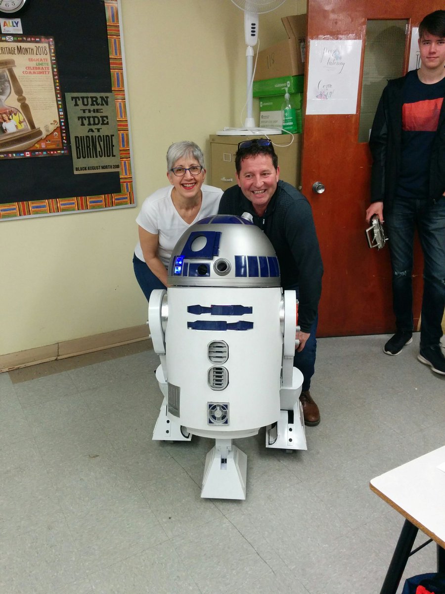 #hwhsr2d2 what a treat to be visited by Halifax West and their makerspace creation