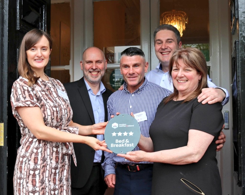 NITouristBoard's tweet photo. Congratulations to @StationBnB for achieving four stars yesterday, making them the first B&amp;B in the city of Derry~Londonderry to receive a 4 star grading from Tourism NI. https://t.co/P4Ewrj9HbH