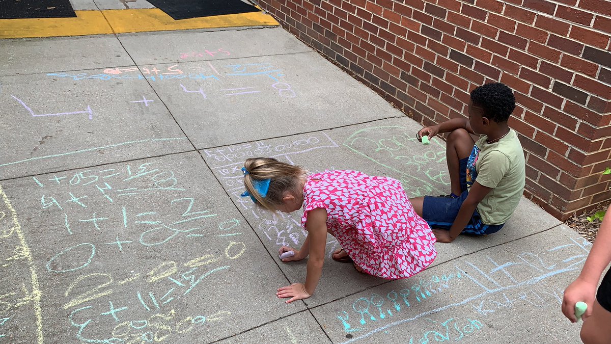 mrshuntsclass's tweet photo. Outdoor math before the rain comes https://t.co/w66SETZKp7