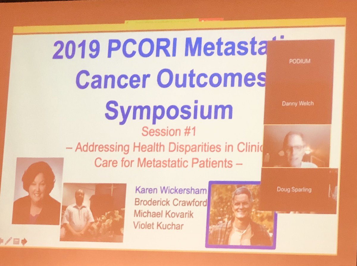 christeeny513's tweet photo. .@PCORI #Metastatic Cancer Outcomes Symposium @UNC_Lineberger hosted by @metavivor. Listening to the wonderful @mkhealingwithin talk remotely about the #HealthDisparities he experiences as a #MaleBC #patient #MCEngagementConference https://t.co/hmNyC6M8pU