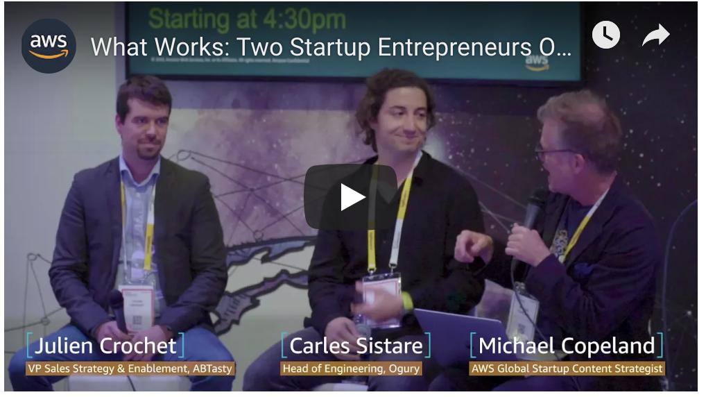 Calling all founders and entrepreneurs. Hear from <a href="/juliencrochet/">Julien Crochet</a>, VP Sales <a href="/ABTasty/">AB Tasty</a> and <a href="/CarlesSistare/">Carles Sistaré</a>, Head of Engineering <a href="/weareogury/">Ogury</a> their best tips on hiring, employing remote distributed workforces and more. Blog post and video here : aws.amazon.com/fr/blogs/start…