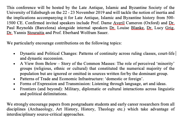 UoE: Late Antique Byzantine & Islamic Society. tweet media