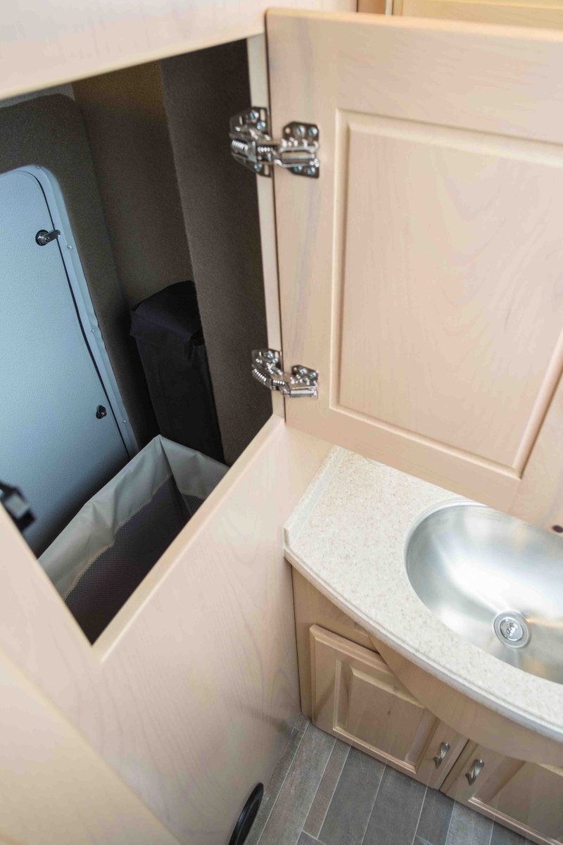 Regency_RV's tweet photo. Conveniently located by the bathroom sink, this laundry chute with laundry bin is accessible from the outside when itβs time to head to the laundry mat.
#UltraBrougham #RVLifestyle #EverydayAdventures https://t.co/q4AhwrPY64