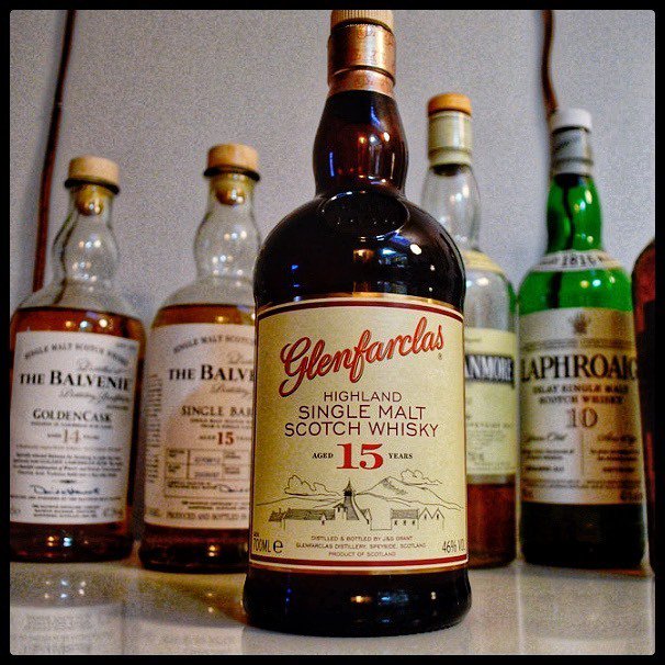 My little eye spies a few neat bottles in the background of this glenfarclas 15 year old. Just leaving this here on this beautiful Friday morning. Also if you’re a cigar lover go checkout my friends <a href="/bk23xxiii/">BK23 XXIII</a> crazy expensive giveaway. He’s almost there … bit.ly/2Wph5EG