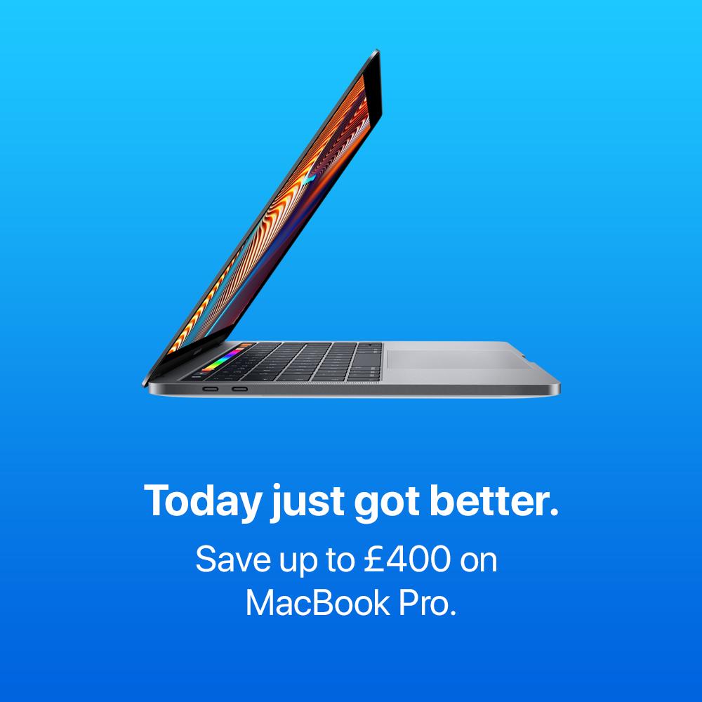 herefordistore's tweet photo. Today just got better.  
Save up to £400 on MacBook Pro. 💻 

Buy Now 👉  https://t.co/C7snLIde3C

#istoreapr #macbookpro #tech #technology #bargain #apple #clearance #online #instageek #computer #geek #instagram #sale #gadget #techy  #apple #techgeek #instatech https://t.co/qLiYK2ogMu