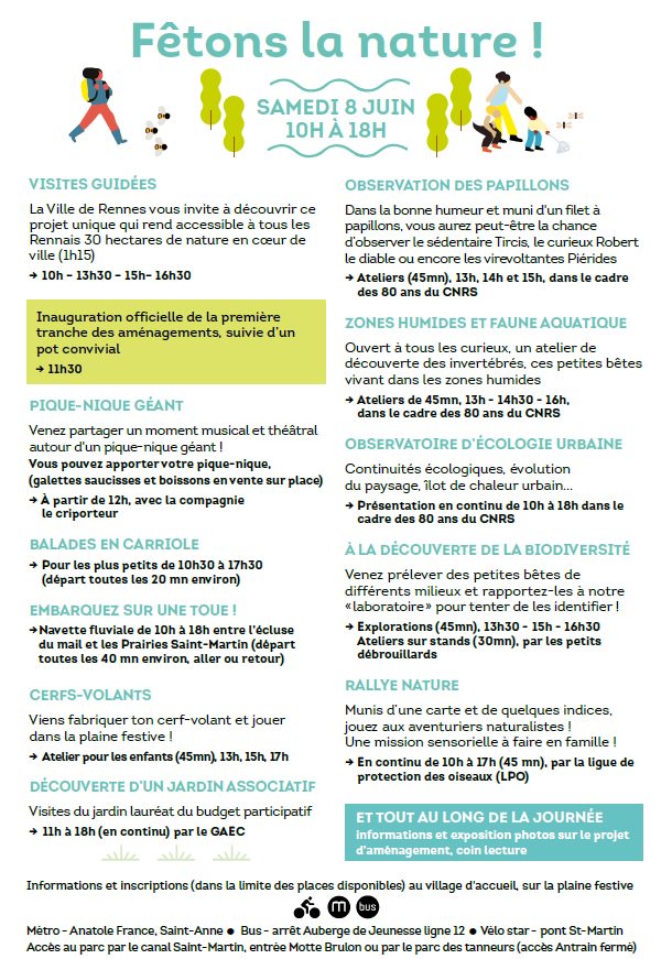 CNRS_dr17's tweet photo. #80ansCNRS Samedi 8 juin @metropolerennes vous invite à découvrir les prairies Saint-Martin : des animations seront proposées avec la participation des scientifiques du #LETG @umr6554 et #ECOBIO @OSURennes @INEE_CNRS https://t.co/SOWwYHJGTA https://t.co/WBZcCn69hg