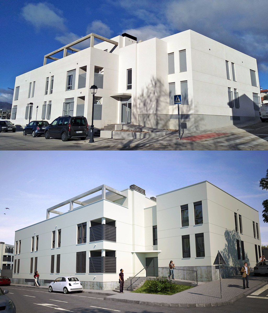 emarchitects's tweet photo. El edificio de 11 viviendas en San Martín de Valdeiglesias ya está terminado y ocupado casi al 100%. Estamos trabajando ya en el proyecto de otro edificio justo al lado.
Compartimos una imagen del edificio comparada con una infografía de la fase de proyecto. https://t.co/uQ9JXJtOI8