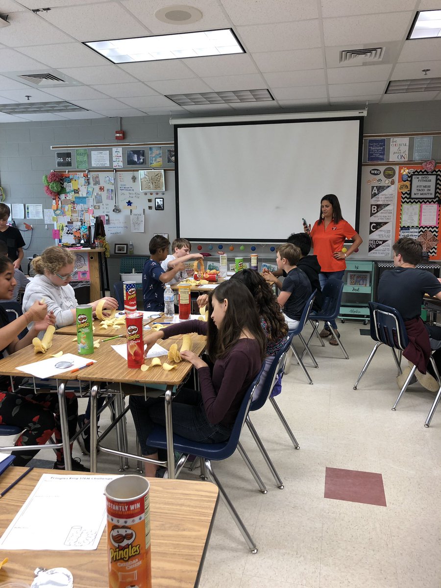ChristiePica's tweet photo. @lebrooks517 class working on their STEM challenge. So proud of her and her students as they use their math skills and 5 Cs #mathycsd #engage love being back in the classroom! https://t.co/1NH40YPqHr