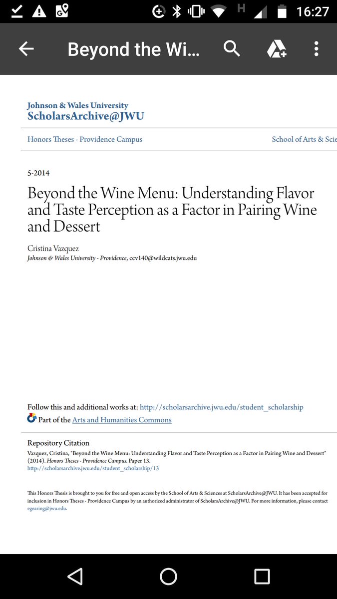 Como explicar la emocion de descubrir un paper por fin que habla de lo que llevas buscando dias. #wine #pairing #tfg