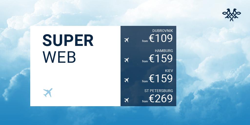 airserbia's tweet photo. #SuperWeb deal is here!
Choose Ukraine, Germany, Croatia or Russia and book your ticket this weekend. https://t.co/Qv8xR57KkE https://t.co/edjupuPhlJ