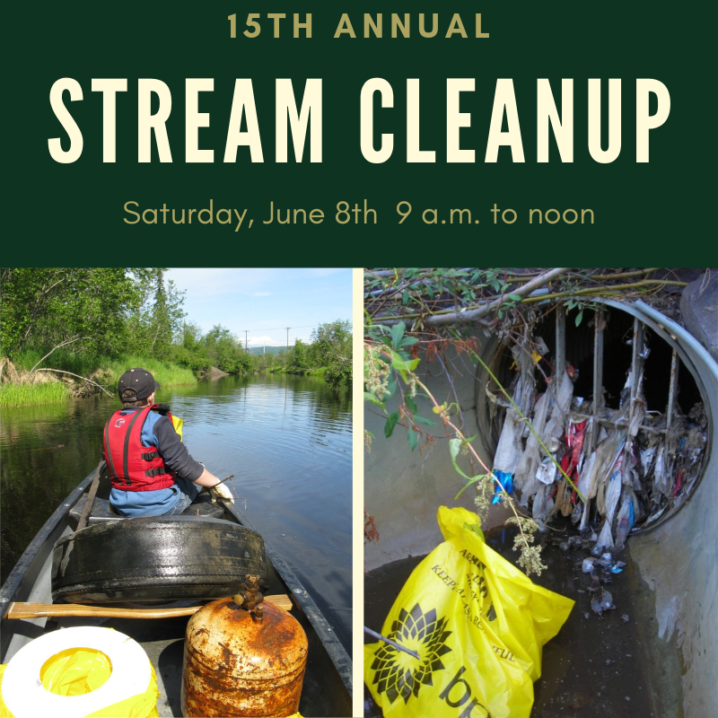 Join us TOMORROW in #Fairbanks for the 15th Annual Stream Cleanup event. Activities begin at 9:00 am at the Lions Club Park off Danby Road.