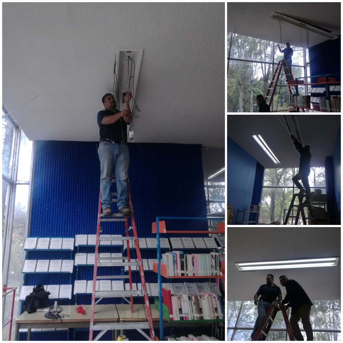 Reparación, mantenimiento, cambio de lámparas y de contactos en la Bibliotecas del Edificio Cultural de la Alcaldía #Cuajimalpa. <a href="/DGODU1/">D.G.O.D.U Cuajimalpa</a>