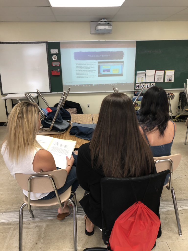 Mrs_Braverman's tweet photo. Last PD for our @LoyolaET internship was a success! TY to @Ms_DaviesVFES @MsNicosiaVFES @MsDrasal_Art for learning about @DiscoveryEd #BoardBuilder with us! Ts even had a chance to find boards they could use in the classroom and create their own! #WeAreVincentFarm @mrswebster23 https://t.co/bTWfT6AymW