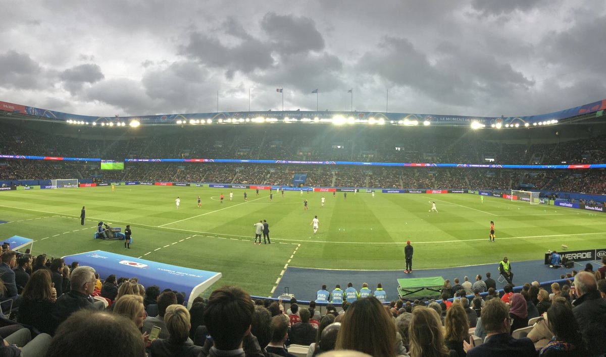 SportByFort's tweet photo. Without Sponsors and Broadcasters promoting the events, crowds don’t show up. I think they’ve done a pretty good job @FIFAWWC opener. https://t.co/0nsXiIv7H1