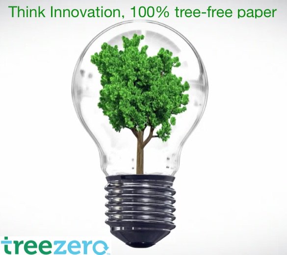 Stop and think the next time you send that document to the printer, is the paper your using made from trees? Start thinking about the paper you use. With TreeZero, our paper is 100% tree-free and has a jam-free performance. #thinkgreen #savetrees #treefree #treezero #innovative