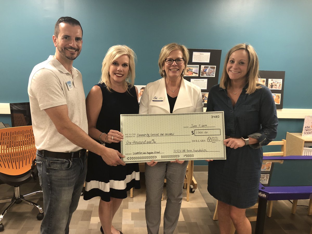 cscinc_org's tweet image. Thank you to @firstcomcu for supporting our #InnovationLab at Learning Hub- @CityCenterAtwn! From L: Candido Amorim, Market Manager; Lisa Deutsch, Director of Biz Development; CSC CEO Paula Margraf; &amp;amp; Caitlin Stibitz, VP of Marketing. #communitypartners #STEMsupport
