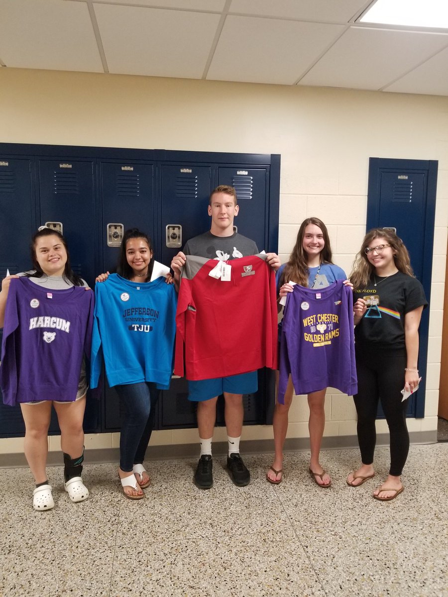Sending off our class officers with some college gear! Best of luck to this crew! <a href="/svclassof19/">SV CLASS OF 2019</a>