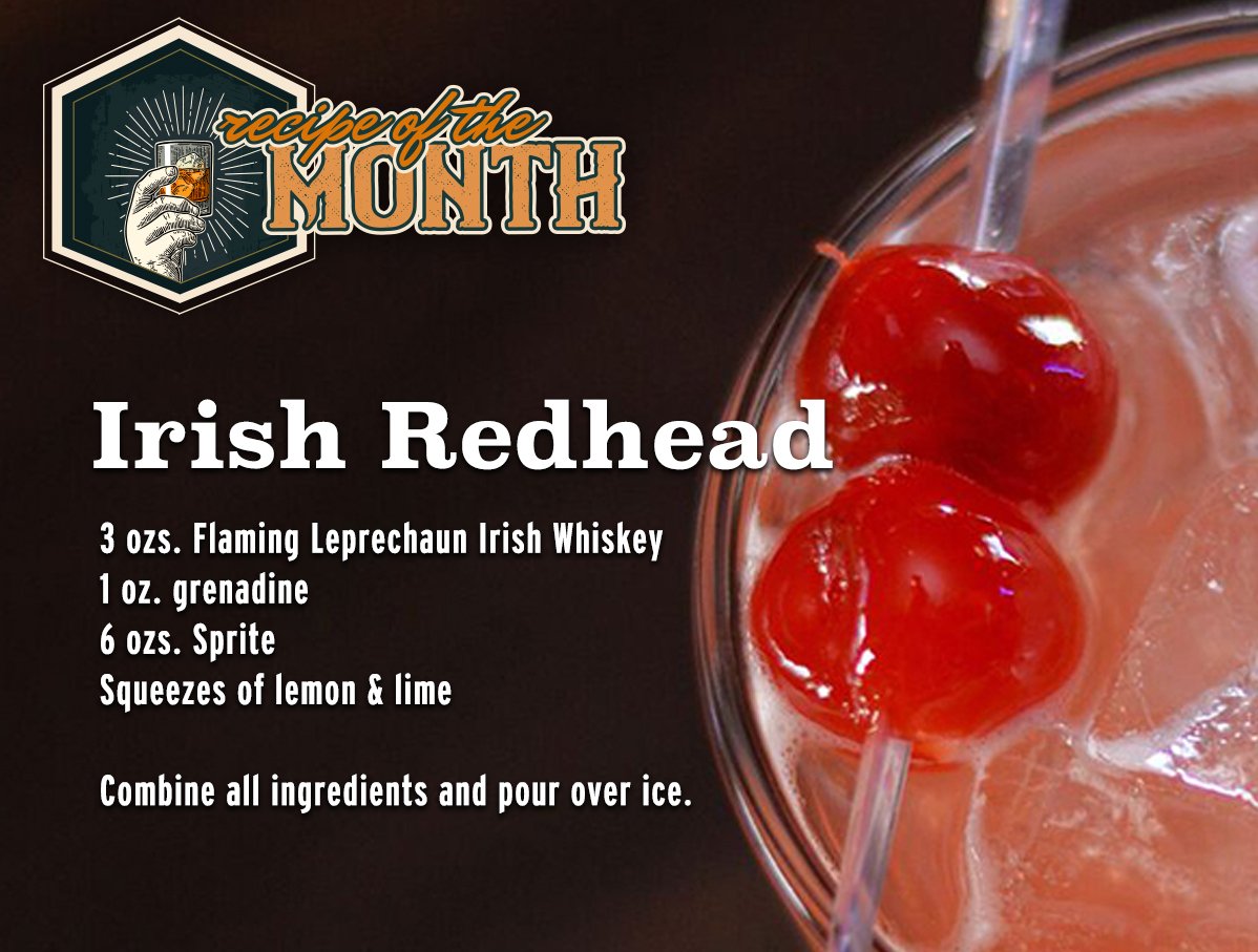 Kickin' off the weekend with June's #RecipeOfTheMonth - the #IrishRedhead.🍸🍒

#WeekendsHere #ROTM #FlamingLeprechaun #IrishWhiskey