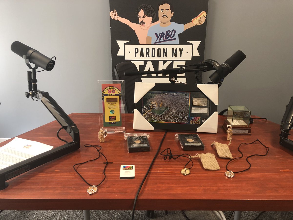 JakeMarsh18's tweet photo. FIRST LOOK: In celebration of the 50th anniversary of the iconic Woodstock Festival, @Woodstockstage is selling original and authenticated items from the event. 

Pieces of the stage, necklaces, and other items are available. https://t.co/MHN57sXnOA