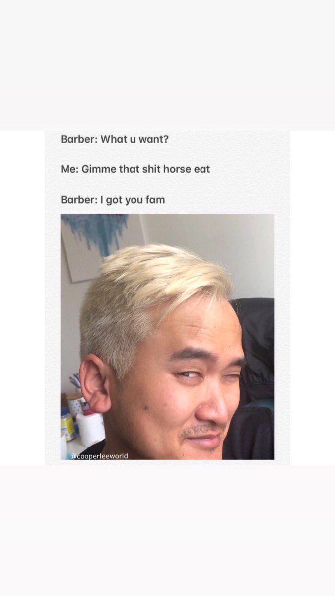 CooperLeeWorld's tweet photo. #barbershopmeme #barber #hairdyr #haircolor https://t.co/NGb9gvvdjf
