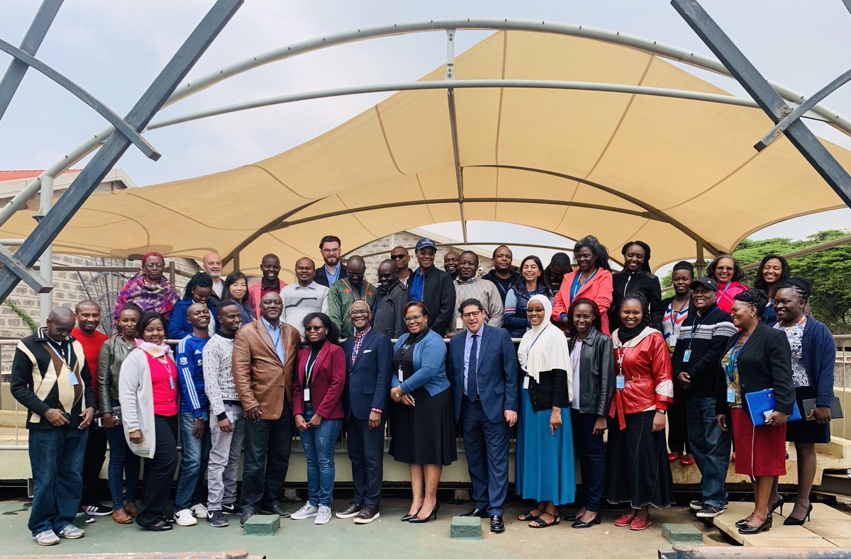 UNDPKenya's tweet photo. .@Walidbadawi chaired his 1st staff meeting as the @UNDP Resident Representative to 🇰🇪. In summary, his hopes for the reconfigured country team is to be more: responsive; collaborative; consultative; share a collective vision towards supporting 🇰🇪 devt agenda #UNDPNextGen #SDG17 https://t.co/8loVEz4Sjz
