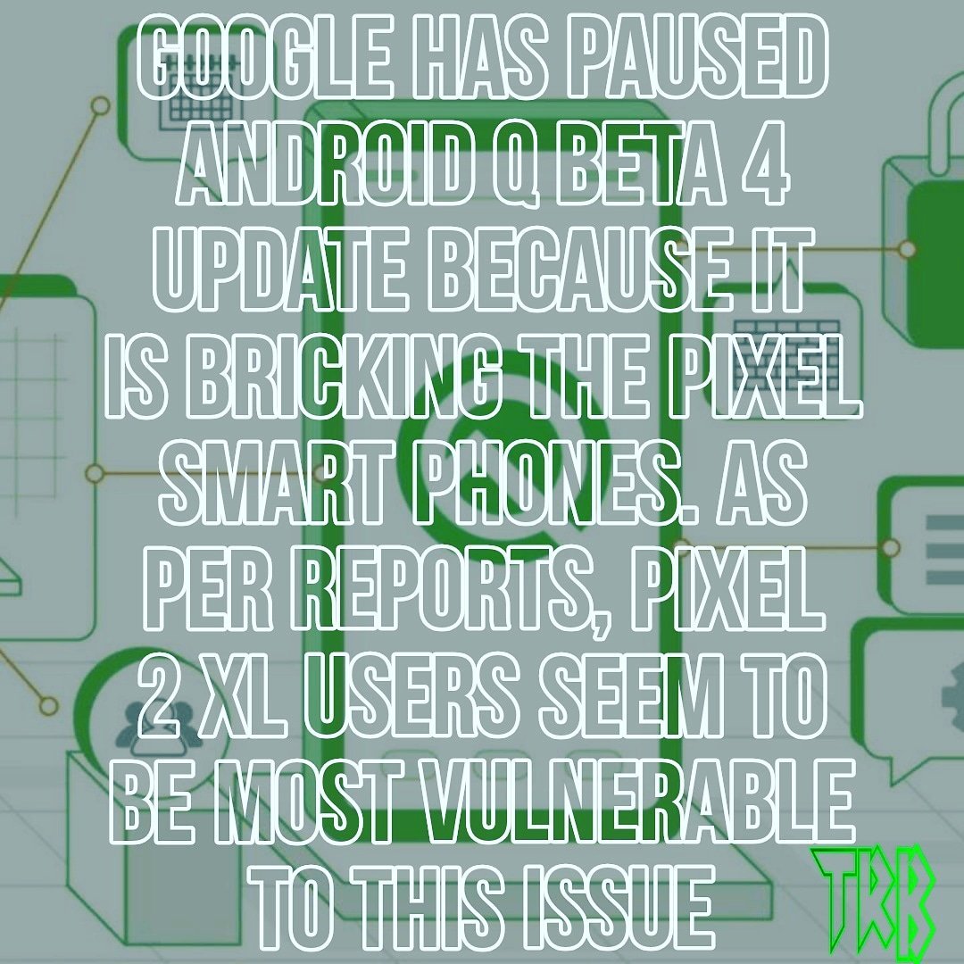 techrbuncom's tweet photo. Just after the of release of Android Q Beta 4 this week, Google paused the update as some users reported that it bricked their Pixel smartphones.
#googlepixel #teampixel #pixel #pixelxl #pixel2 #pixel2xl #pixel3 #pixel3xl #androidq #androidqbeta4 #pixelbrick #technews #techrbun https://t.co/XJsuwrcBPD