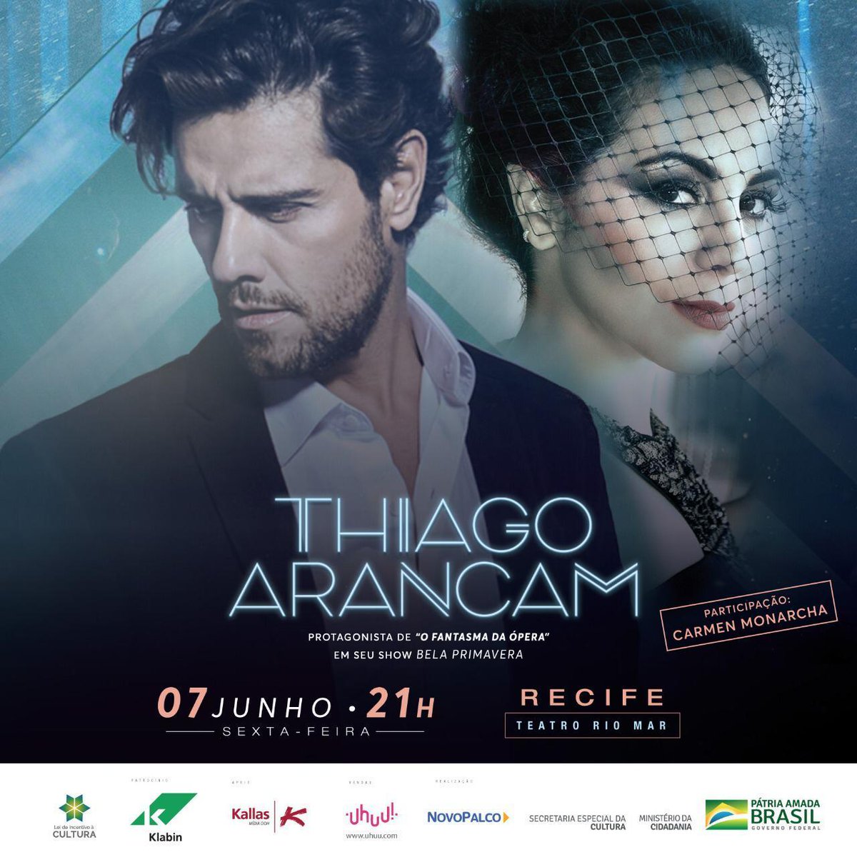Recife, é hoje no Teatro RioMar!
Turnê Bela Primavera com <a href="/ARANCAM/">THIAGO ARANCAM</a>
Vamos? 😊
.
#carmenmonarcha #thiagoarancam #soprano #tenor #recife #show #musicaclassica #cantoralirica #édobrasil