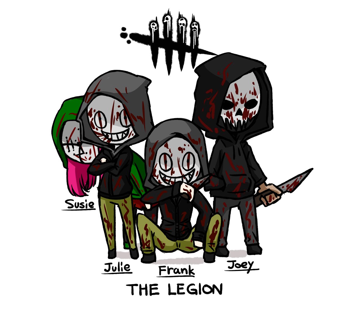 ズカ Zkk Sk8 En Twitter The Legion Dbd Legion Frank Susie Julie Joey 一日一キャラ デッバイ リージョン