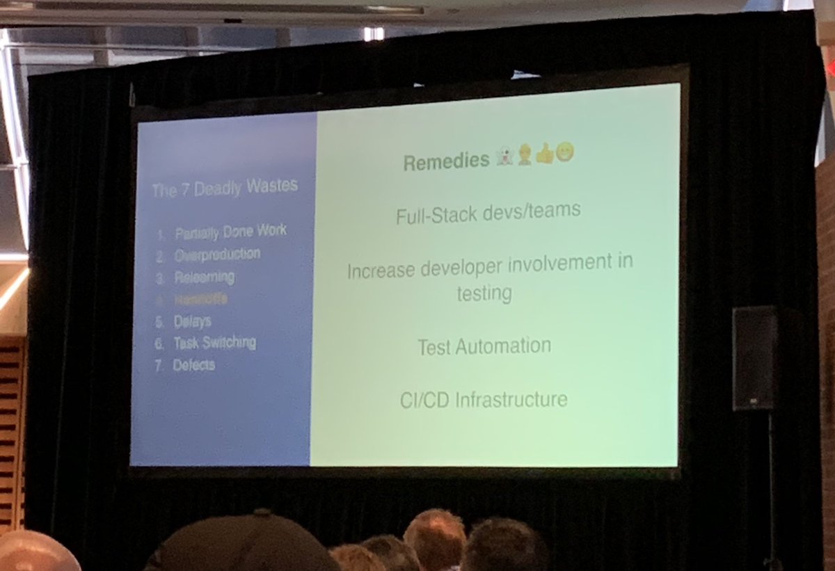lakshmibas's tweet photo. #cdnTECHatSCALE - Enjoying a day of learning and sharing experiences at Canadian Tech At Scale. I feel better that Leonaro @VFMLeonardo is not alone in the Engineering problems we encounter. A sneak peak of a presentation I enjoyed. Wastage in Agile. Thanks @karneyli https://t.co/XcAbawlUTT