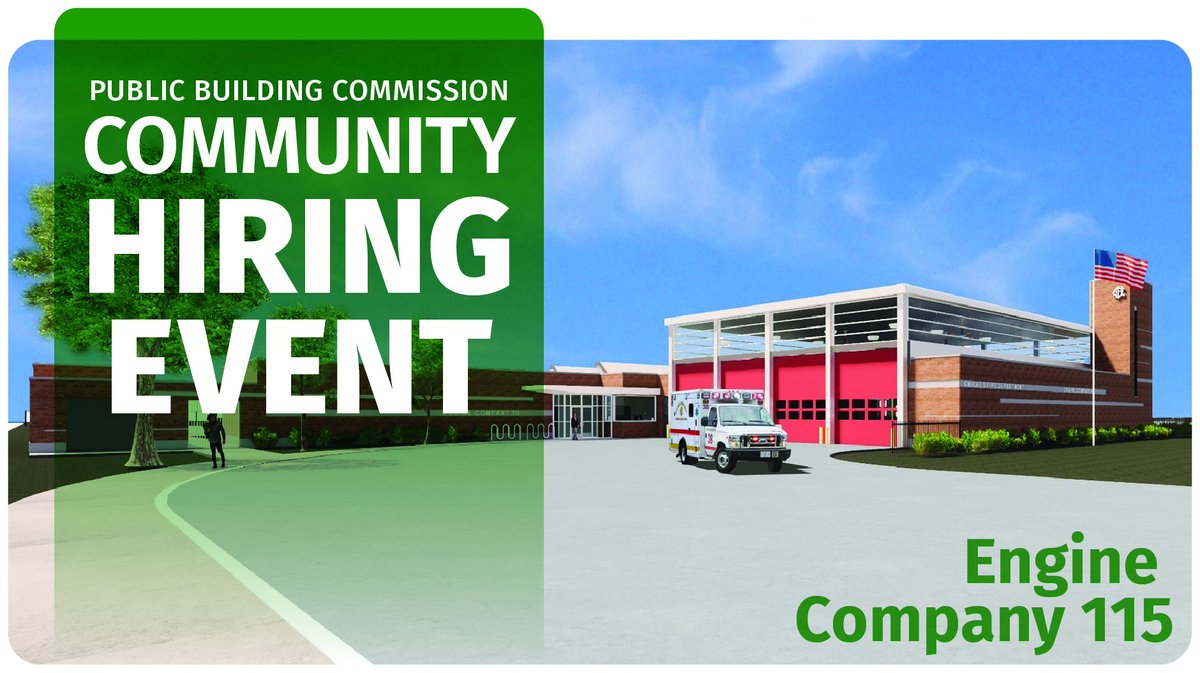 PBCChi's tweet image. NEXT WEDNESDAY - Apply to work on the construction of the new #EC115 Fire Station in West Pullman, as well as other upcoming PBC projects.

June 12 
10 AM – 2 PM
at the Universal Entertainment Center 

for details, visit pbcchicago.com/events/event/c… @ujamaaconstruct #PBCHiringEvent