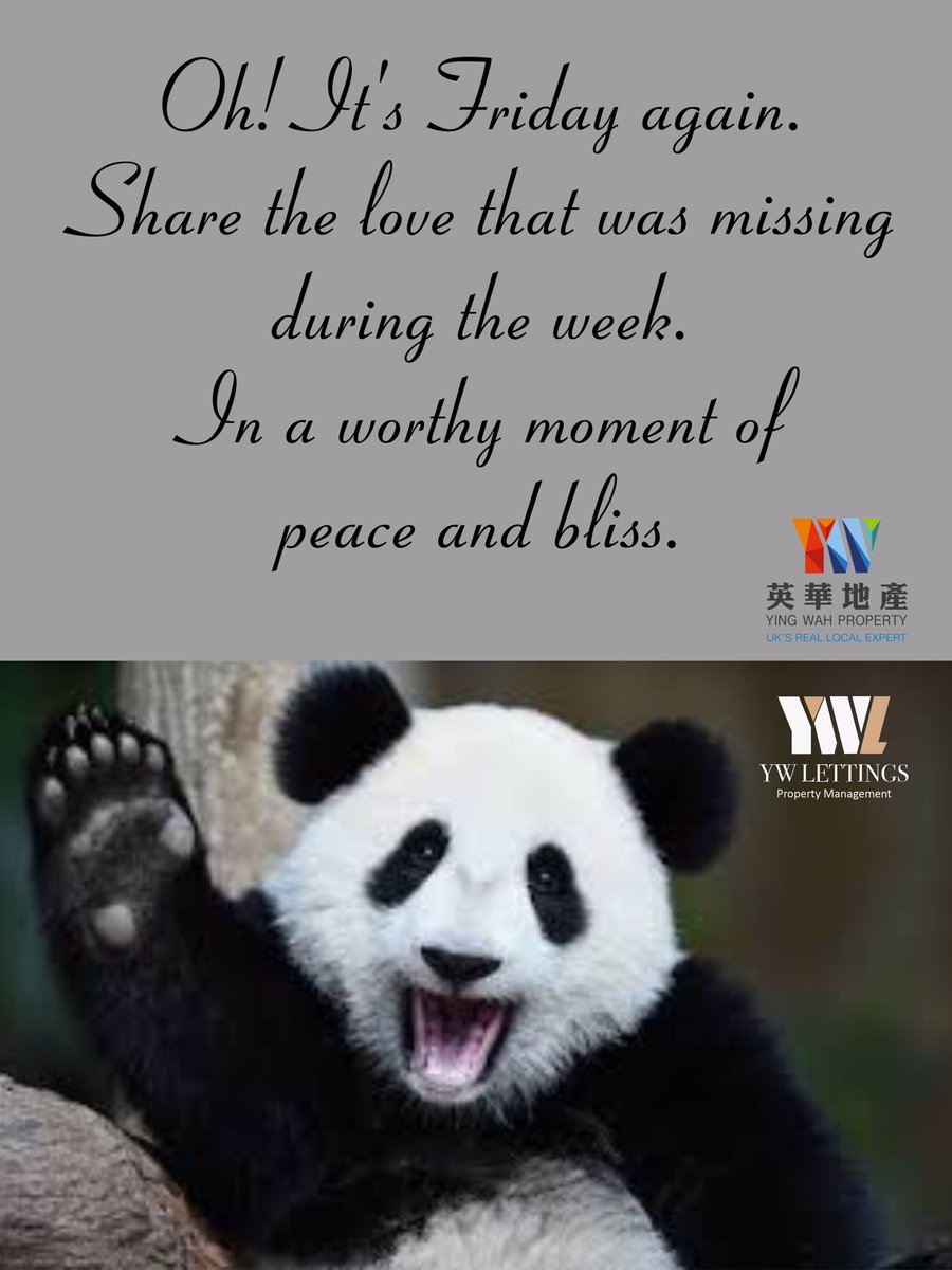 YW_Lettings's tweet photo. “Oh! It’s Friday again.
Share the love 💕 that was missing during the week, in a worthy moment of peace and bliss.” #TGIF #fridayquotes #luxurylifestyle #realestate #luxuryhomes #YOLO #workhardplayhard #staypositive #enjoylife #yingwahgroup #wishyouallagreatday #agreatweekend https://t.co/W74EuAboFR