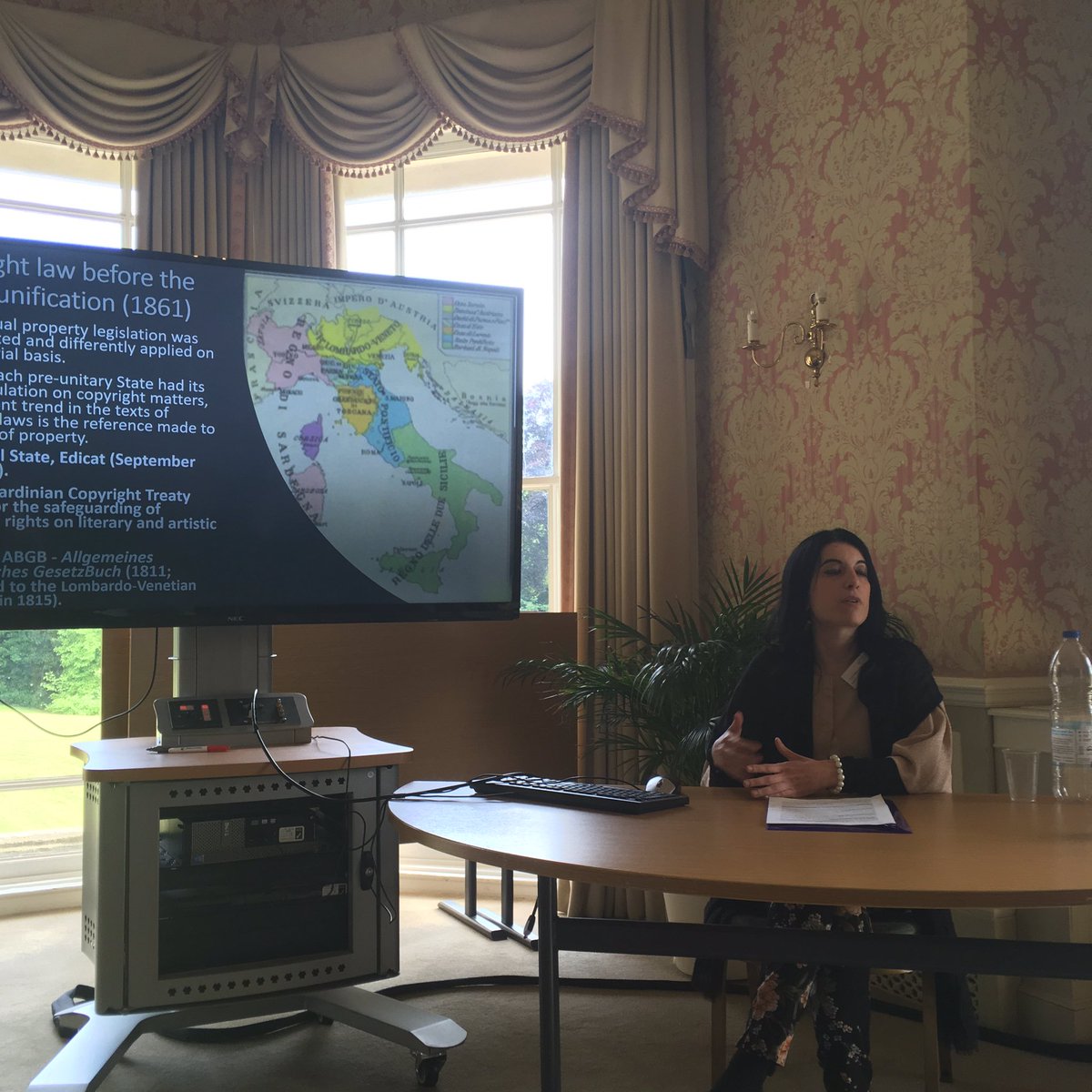 Hannah_Hannes's tweet photo. It was a pleasure to chair a session on Law and Order this pm for #OBERTOPG19. We heard about Monteverdi in Salzburg from @AnnabelleMPage, and Copyright Law in Italy pre-unification from Giovanna Carugno. https://t.co/R2GtcxbBoV