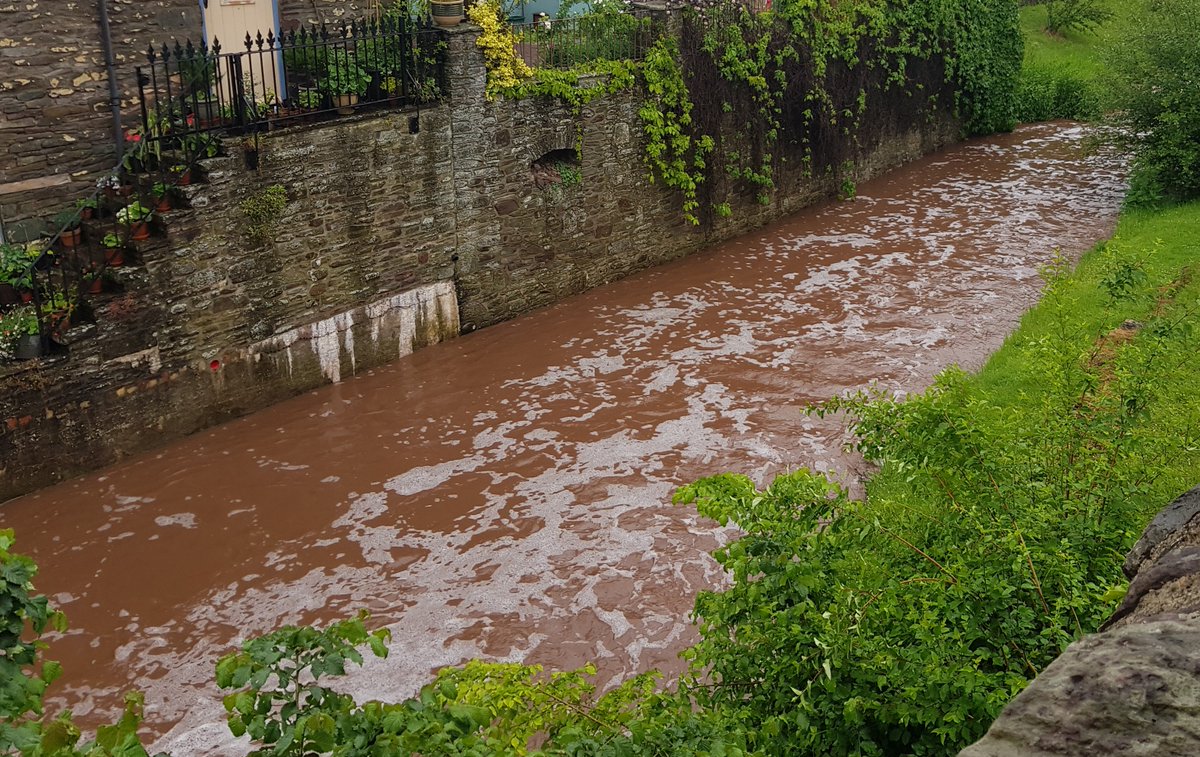 bettwsresident's tweet image. This is what #diffusepollution looks like. River Ennig in #Talgarth today, this should be a clear mountain stream tumbling down from Hay Bluff. Instead it is carrying tonnes of #farmers #soil and lots of #phosphate into the #Wye SAC. @NatResWales
