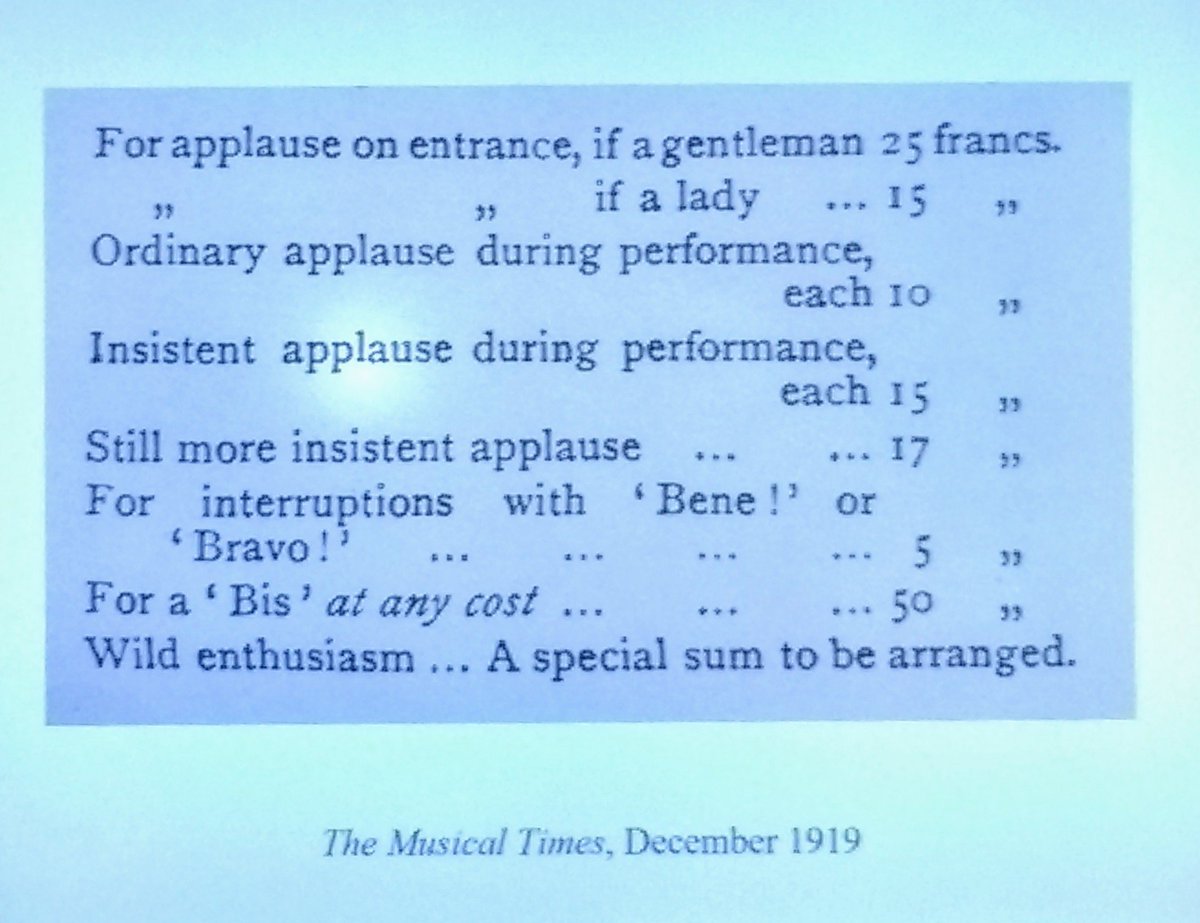 amwilson_opera's tweet photo. Love this list of fees paid to an operatic claque, as discussed by @MahimaLuna #OBERTOPG19 - and particularly the last item - but why more to applaud a man than a woman?! https://t.co/83s9Um30hg