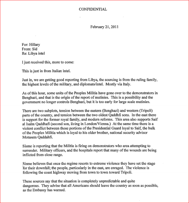 I believe  #RussiaGate goes back to Benghazi & was about covering up Hillary's open server she used to talk to Sidney Blumenthal. 1st email says he was getting good reporting, sourcing from ruling family, highest levels of military, diplomats/intel, MOSTLY VIA ITALY!