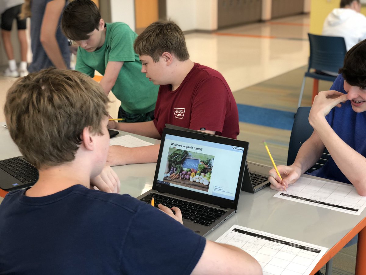 lmgevans's tweet image. Our 8th graders are engaged in a massive gallery walk to share their products for an interdisciplinary unit featuring The Omnivore’s Dilemma! #finishstrong #CreatingOurCavalry