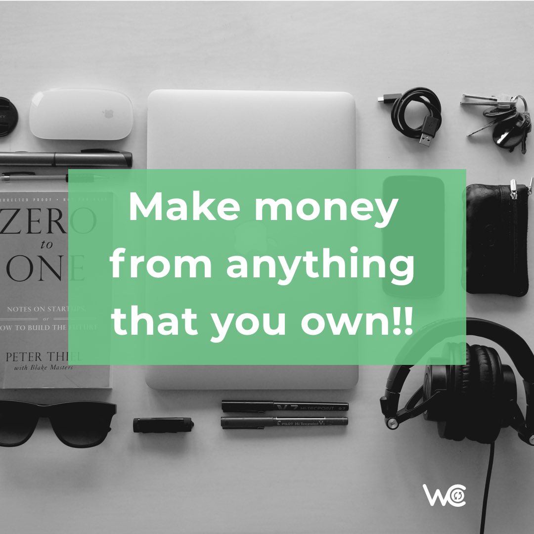 Make money from anything that you own.  #passiveincome #rentals #wecycle #wecycleio