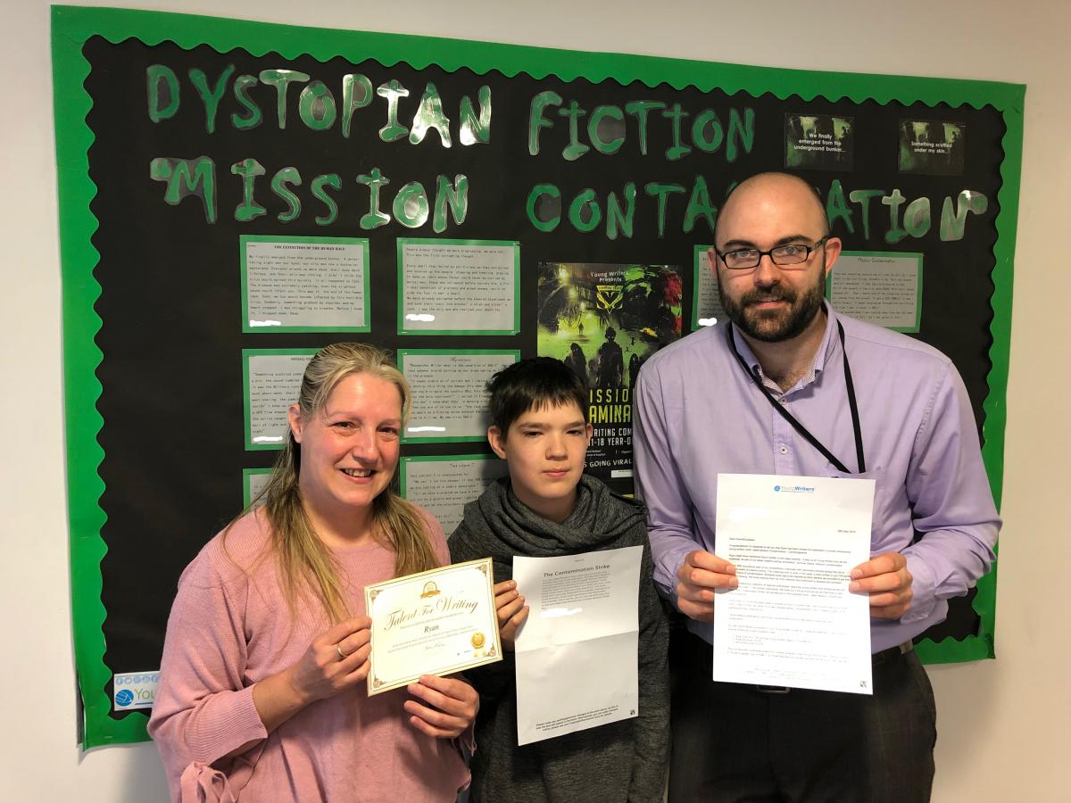MedeshamstedeAC's tweet photo. ANOTHER @YoungWritersCW at Medeshamstede Academy being published for his short story "The Contamination Strike" as part of the #MissionContamination Series. A very proud mum, a very proud teacher and a very proud Academy. Well done Ryan! ๐โญ๐ https://t.co/71P8tjSx9l