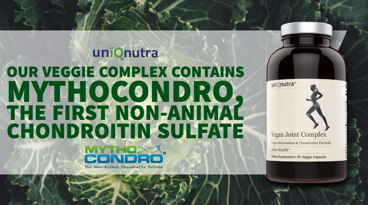uniqnutra's tweet image. The #chondroitin in our #jointcomplex is made with #Mythocondro.

Mythocondro is the first Non-Animal Chondroitin Sulfate produced by a patented fermentation-based manufacturing process.