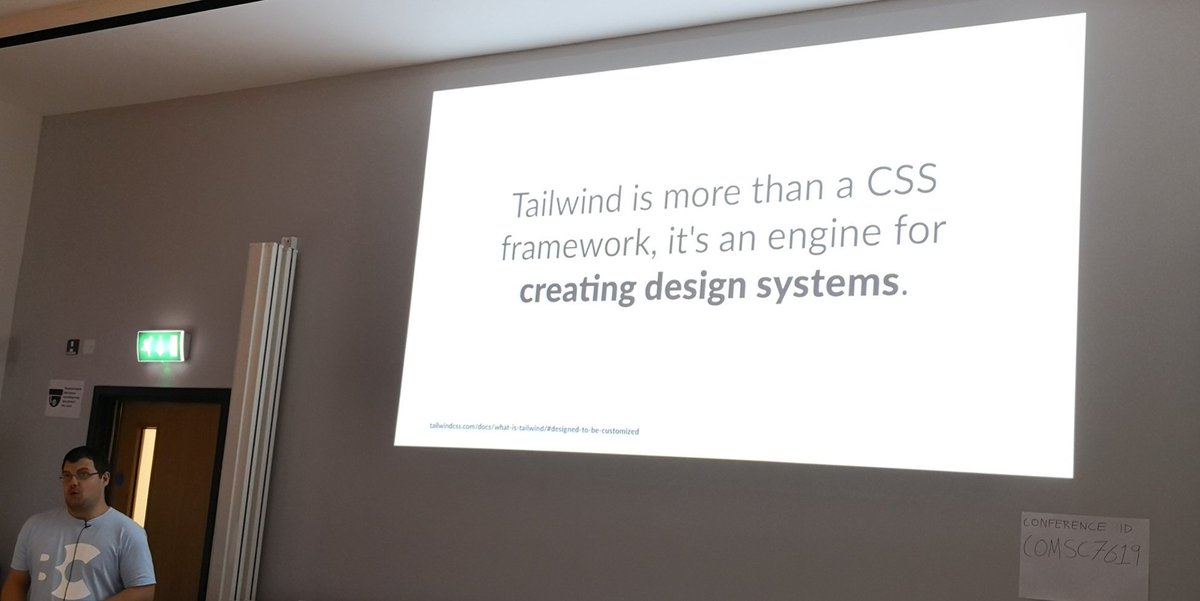 TheStephLocke's tweet photo. Good to see some @tailwindcss love!

The awesome @opdavies presenting at @BlueConf. His second talk of the day 👨‍🏫🦸‍♂️ https://t.co/nVhgg7htHK