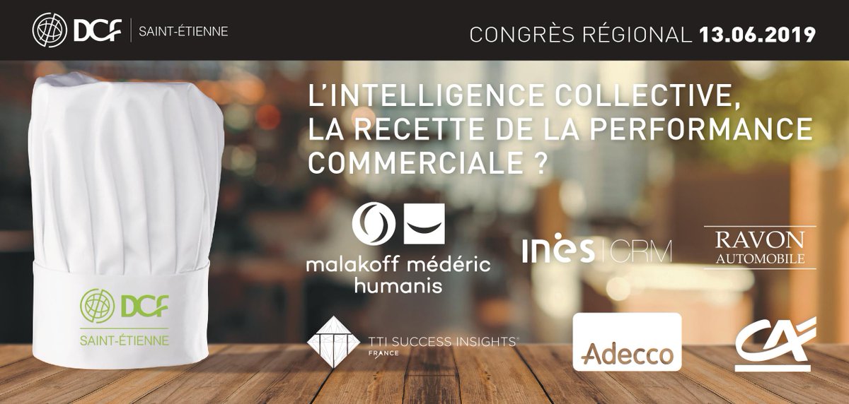 ❗❗ Congrès régional DCF 2019 ❗❗

« L'INTELLIGENCE COLLECTIVE, LA RECETTE DE LA PERFORMANCE COMMERCIALE ? »

➡️ RDV le 13/06 à la Cité du Design de Saint-Etienne congresdcfstetienne2019.fr